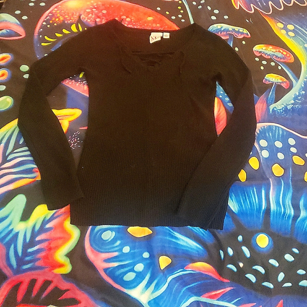 Black oh MG! Long sleeved sweater size large